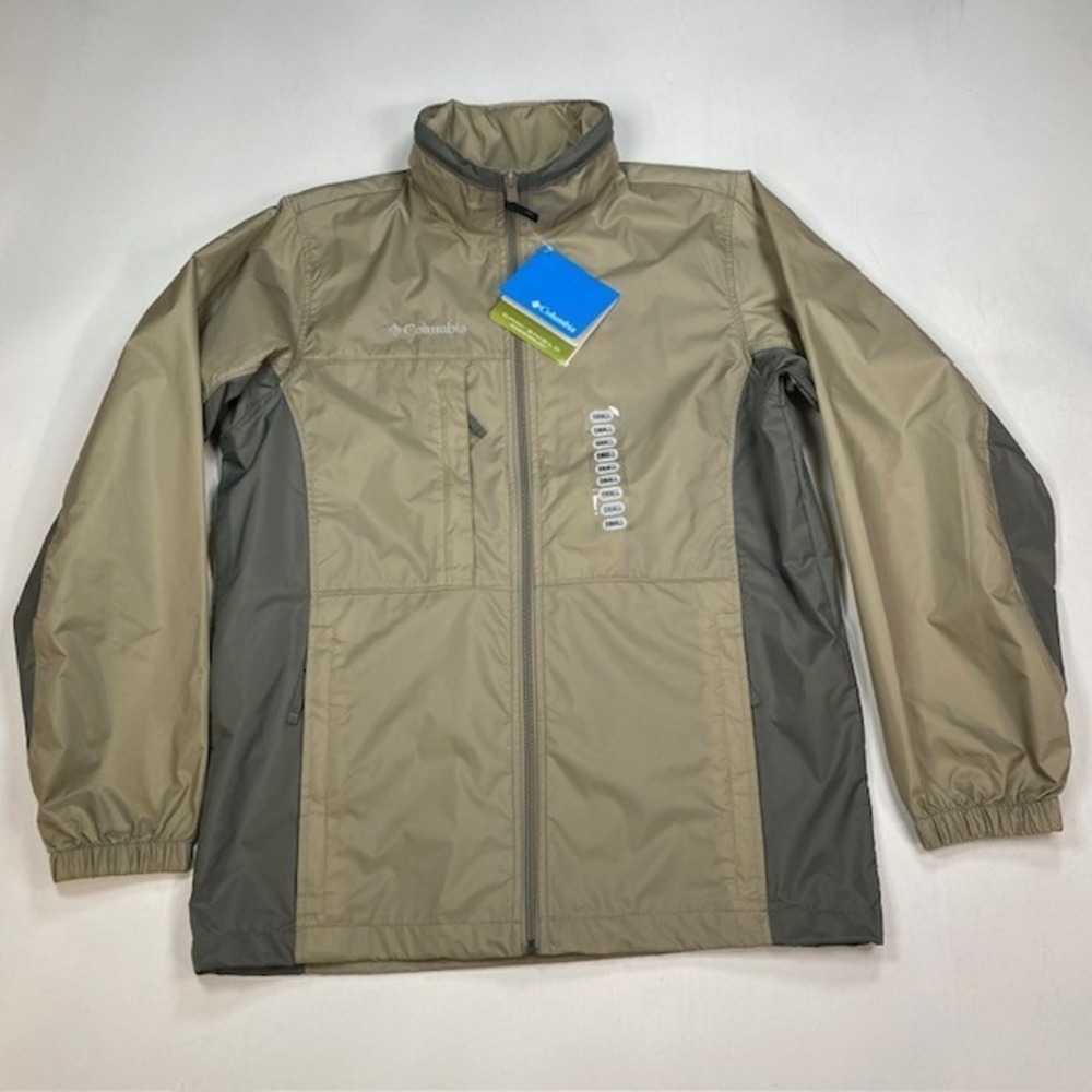 Columbia Riffle Spring Jacket Mens Small Tan Grey Omni-Shield XM3252-222 NWT